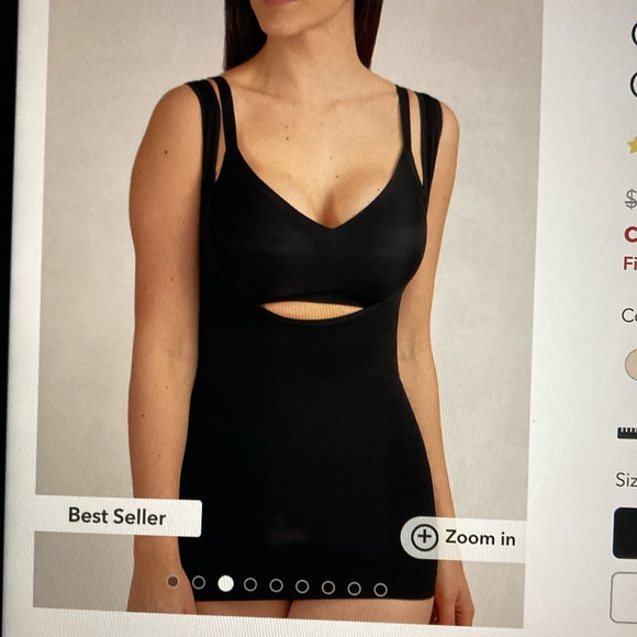 NWT Shapermint Open Bust Cami tank top in black.  Size Large - Picture 10 of 11